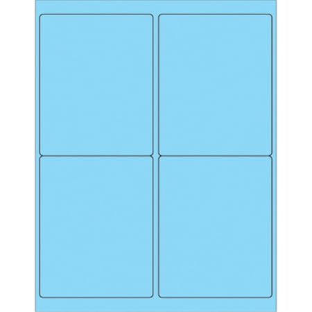 Officespace 4 x 5 in. Fluorescent Pastel Blue Rectangle Laser Labels OF3352612